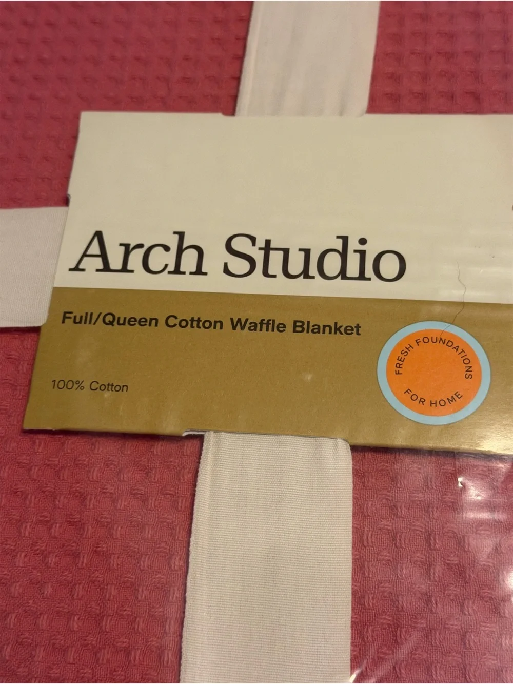 Waffle Knit Bed Blanket - Dusty Rose (NWT) Queen sized